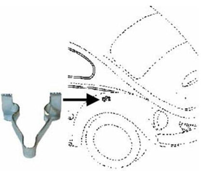 5x Clips for VW Deluxe Body Metal Wide Trim Clip T1 T3 Bug Beetle