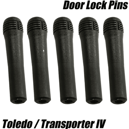5x Door Locking Lock Pins Pull Knobs Black Plastic for VW Transporter T4