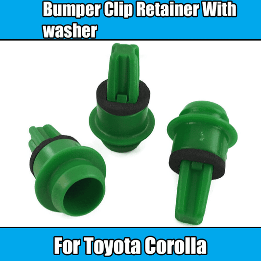 5x Green Plastic Clips with Washer for Toyota Corolla Type Bumper Retainer