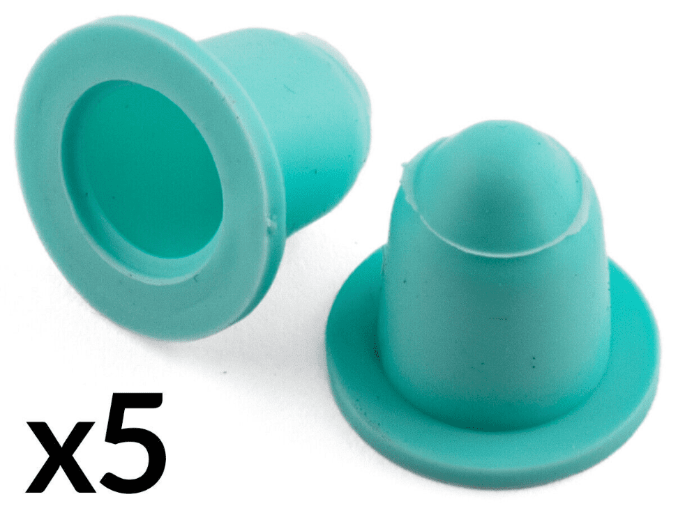 5x Green Rubber Grommets for VW Golf Passat Jetta Moulding Strip Rubstrip