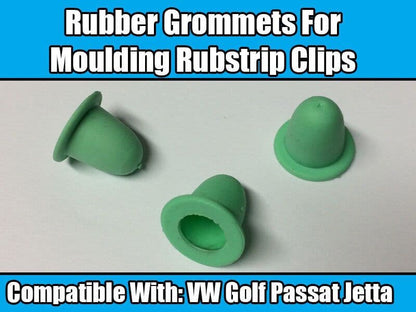 5x Green Rubber Grommets for VW Golf Passat Jetta Moulding Strip Rubstrip