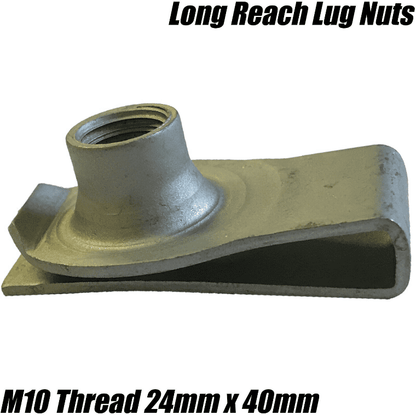 5x M10 Long Reach Chimney U Nut Lug Nuts Speed Spire Captive Clips Threaded