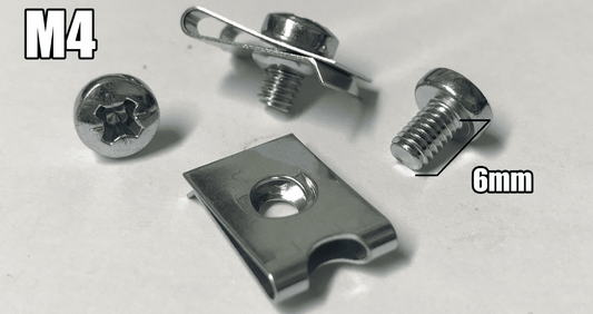5x M4 U Clips Speed Fasteners Captive Nut with Machine Screw 6mm Set Pozi Head