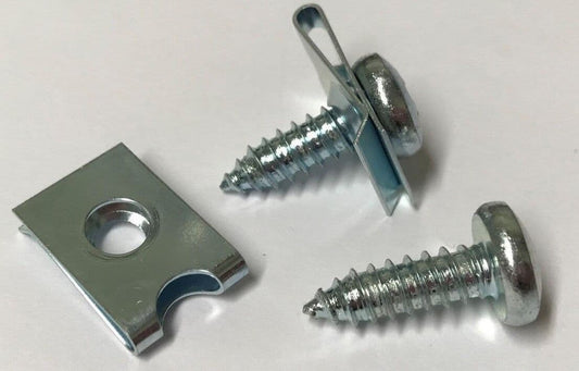 5x No.6 19mm 3/4" Steel Pozi Pan Self Tapping Screw & M6 Speed U Nut Set Kit