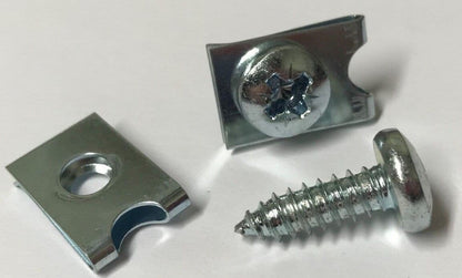 5x No.6 19mm 3/4" Steel Pozi Pan Self Tapping Screw & M6 Speed U Nut Set Kit