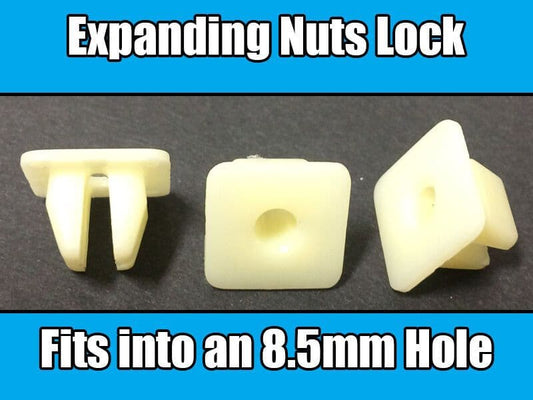 5x Plastic Screw Grommets Expanding Lock Nuts for Honda 9mm Square Hole