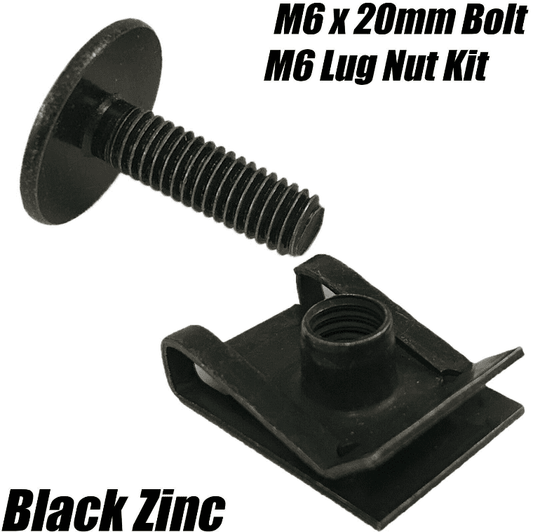 5x Torx Head Bolt M6X20mm Black Zinc Lug Chimney Nut Panel Clip Kit Audi VW