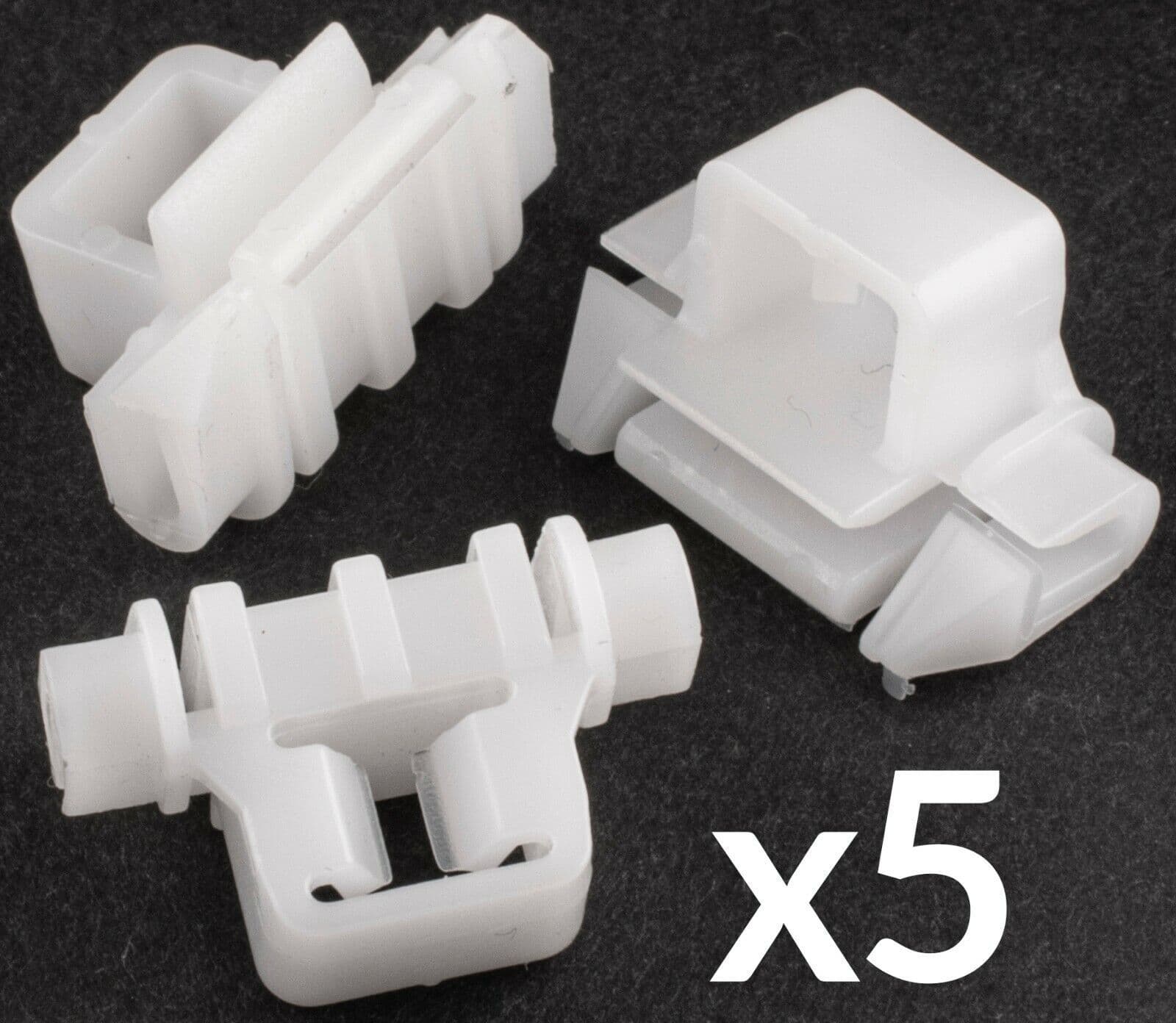 5x White Clips for Mercedes W124 Door Card Fascia Panel Scratch Strip Shield