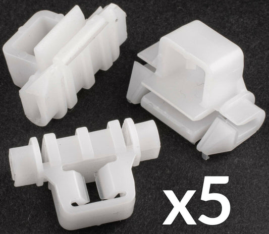 5x White Clips for Mercedes W124 Door Card Fascia Panel Scratch Strip Shield