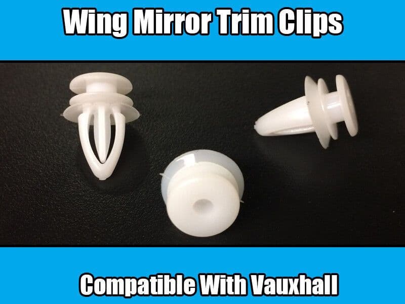 5x White Plastic Clips for Vauxhall Corsa Astra Meriva Vectra Wing Mirror Trim