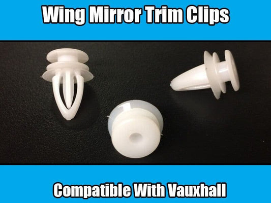 5x White Plastic Clips for Vauxhall Corsa Astra Meriva Vectra Wing Mirror Trim