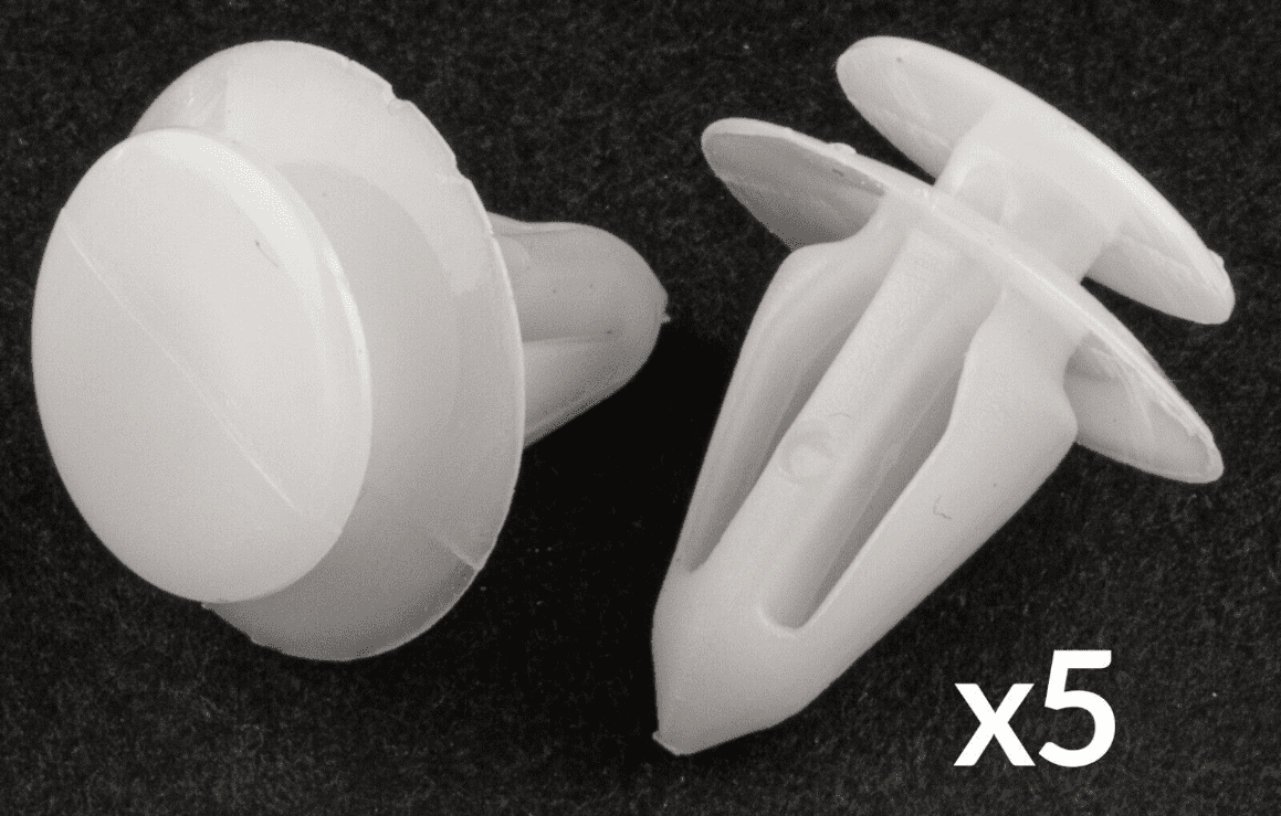 5x White Plastic Clips for Vauxhall Interior Door Card Panel Cover Trim