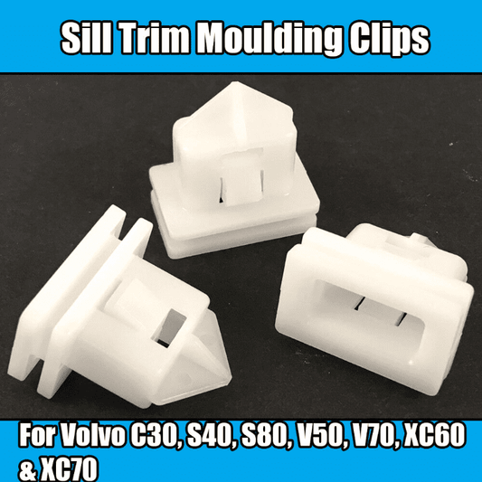 5x White Plastic Clips for Volvo C30 S40 S80 V50 V70 Sill Trim Moulding