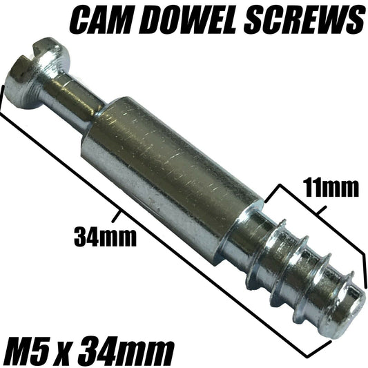 M5x34mm Screw Wood Cam Dowel Connector Bolt For Flat Pack Furniture
