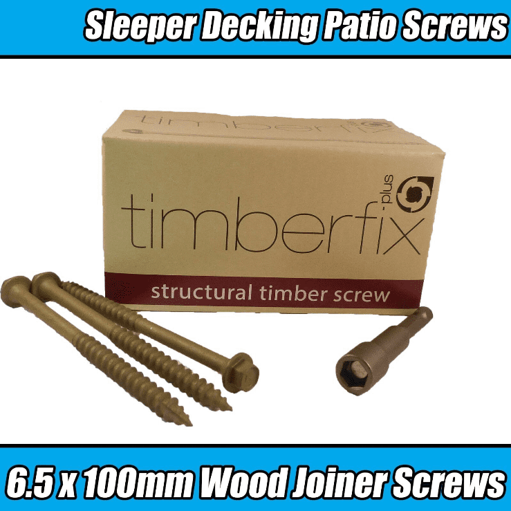 6.5mmx100mm Index Timber Fix Lock Structural Patio Decking Wood Hex Screws