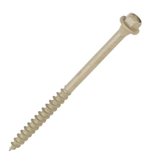 6.5mmx100mm 4" Timber Lock Railway Sleeper Decking Wood Screws - Hex Head - Sold individually