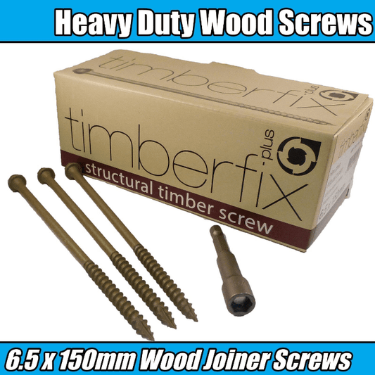 6.5mmx150mm 6" Timberfix Lock Structural Garden Decking Wood Hex Screws