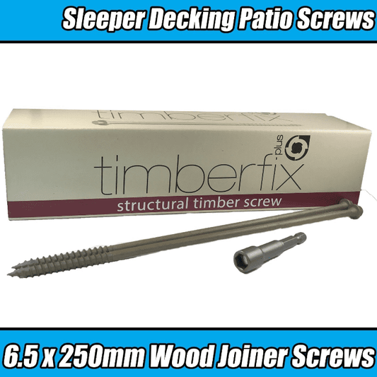 6.5mmx250mm Timberfix Structural Sleeper Decking Hex Screws