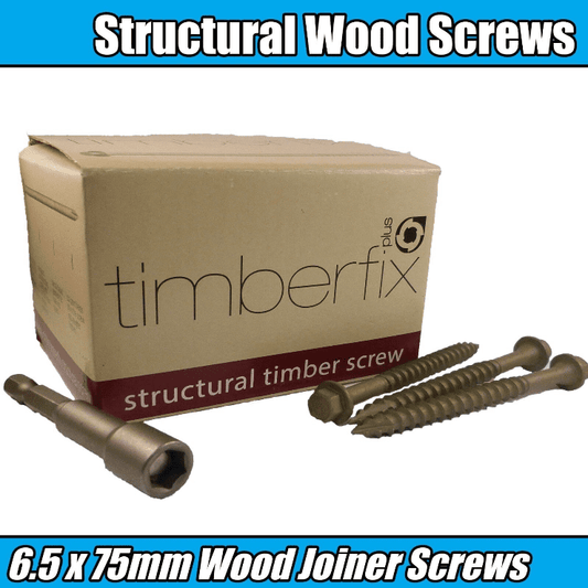 6.5mmx75mm Hex Wood Screws Timberfix Railway Sleeper Decking Patio Timberlock