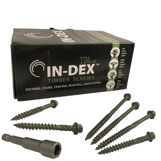 6.7 Hex Head Landscape Wood Screws Sleeper Decking Timber In-Dex Bit