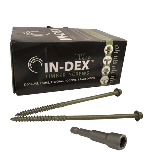 6.7X150mm 6" Hex Head Landscape Wood Screws Sleeper Decking Timber In-Dex