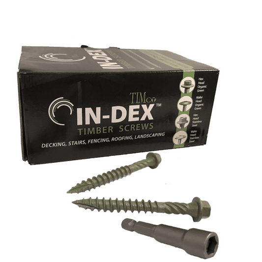 6.7X60mm 2.5" Hex Head Landscape Wood Screws Sleeper Decking Timber In-Dex