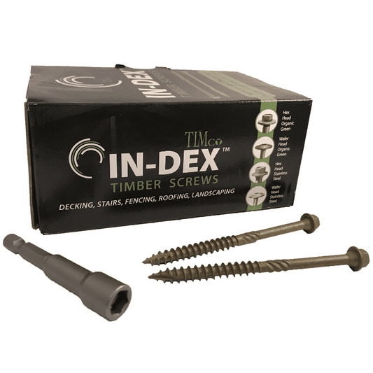 6.7X87mm Hex Head Landscape Wood Screws Sleeper Decking Timber In-Dex