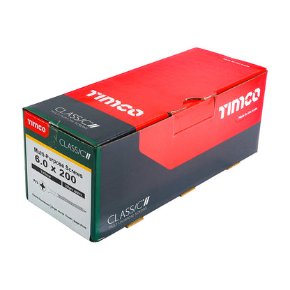 200x Timco 12G 6mm Solo Woodscrews Zinc Yellow Pozi Countersunk 40mm - 200mm
