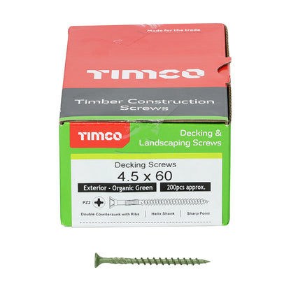 9G 4.5mm Green Weather Treated Wood Screws For Decking & Fence