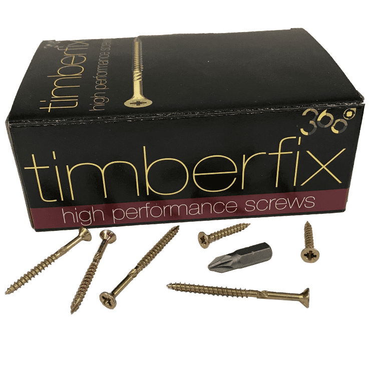 6G 3.5mm Premium Cutter Thread Wood Timber Screws  Pozi Csk Timberfix 360 Gold
