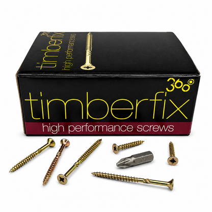 6G 3.5mm Premium Cutter Thread Wood Timber Screws  Pozi Csk Timberfix 360 Gold