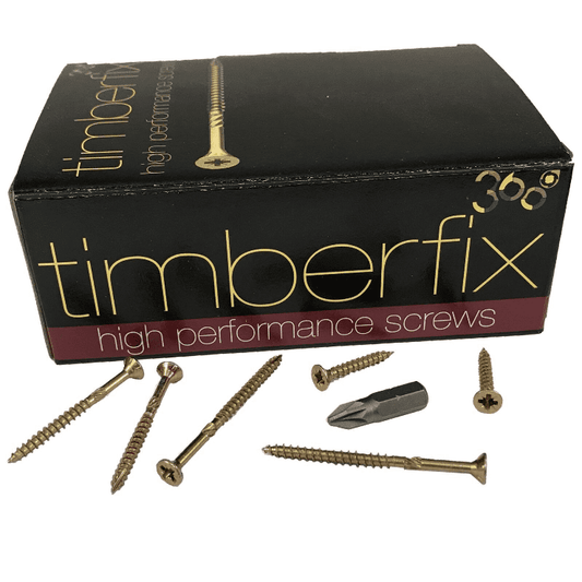 6G 3.5mm Premium Cutter Thread Wood Timber Screws  Pozi Csk Timberfix 360 Gold