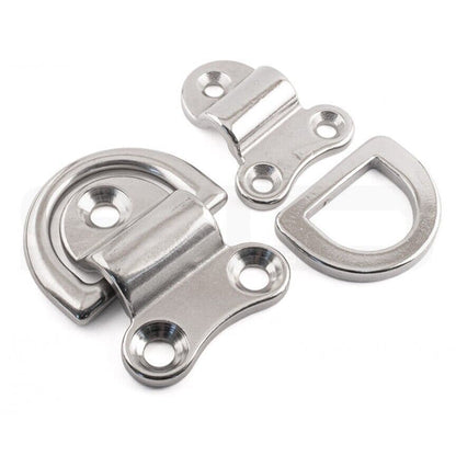 6mm [44mmx51mm] Folding Pad Eye Plate Lashing D Ring-A4 Stainless Steel 316