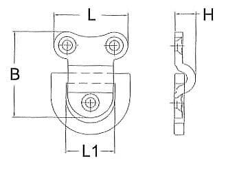 6mm [44mmx51mm] Folding Pad Eye Plate Lashing D Ring-A4 Stainless Steel 316