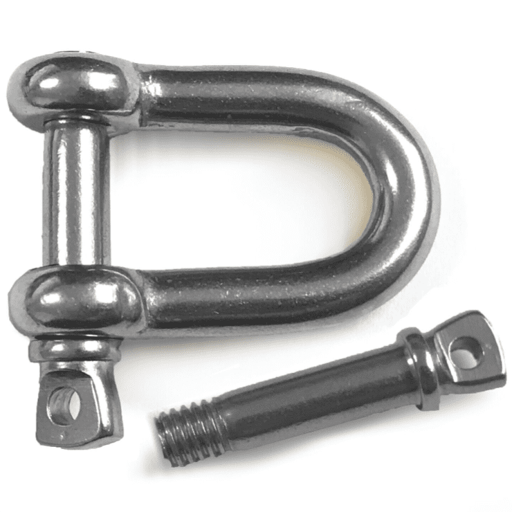 6mm A4 316 Stainless Steel D Shackle With Screw Pin Rigging Lock/6mm