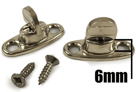 6mm Standard 2 Hole Base Turnbutton & Screws Common Sense Boat Canopy Fastener