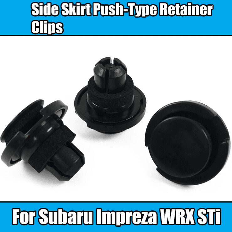 6x Black Plastic Push Type Clips for Subaru Impreza Side Skirt