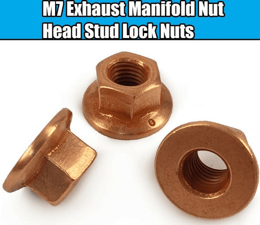 6x M7 Copper Hex Head Exhaust Manifold Nuts for BMW E60 E61 E34 E39 5 6 7 Series