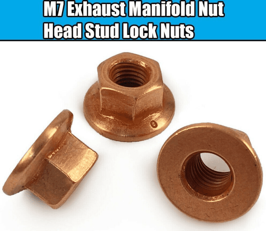 6x M7 Copper Hex Head Stud Lock Nuts for BMW X1 X3 X5 3 Series Exhaust Manifold