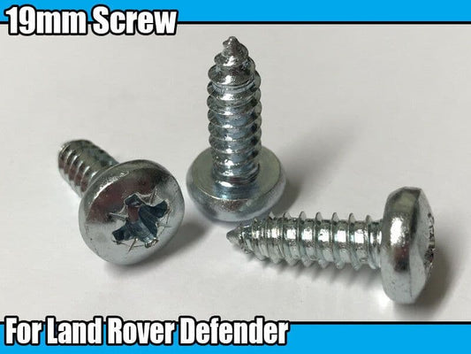 6x Wing Panel Headlight Floor Bonnet 19mm Screws for Land Rover Defender 90 110