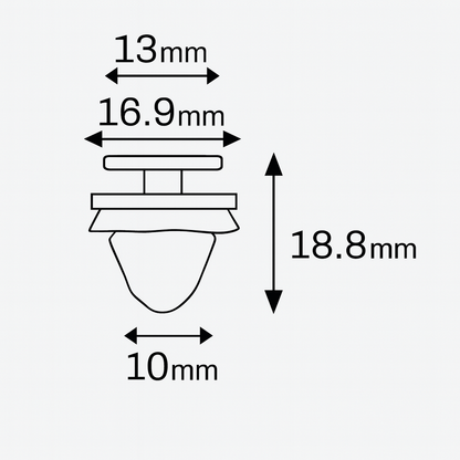 Door Card & Trim Moulding Clip with Rubber Seal for FIAT Citroen, Peugeot, Renault, Dacia, Vauxhall, VW