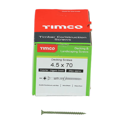 9G 4.5mm Green Weather Treated Wood Screws For Decking & Fence