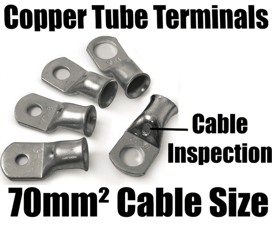 70mm&sup2; Cable Copper Tube Terminals Battery Welding Solder Lug Ring Crimp Eyelets