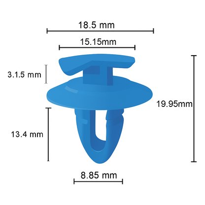Blue Plastic Door Panel Mounting Clips for Alfa Romeo Fiat Lancia