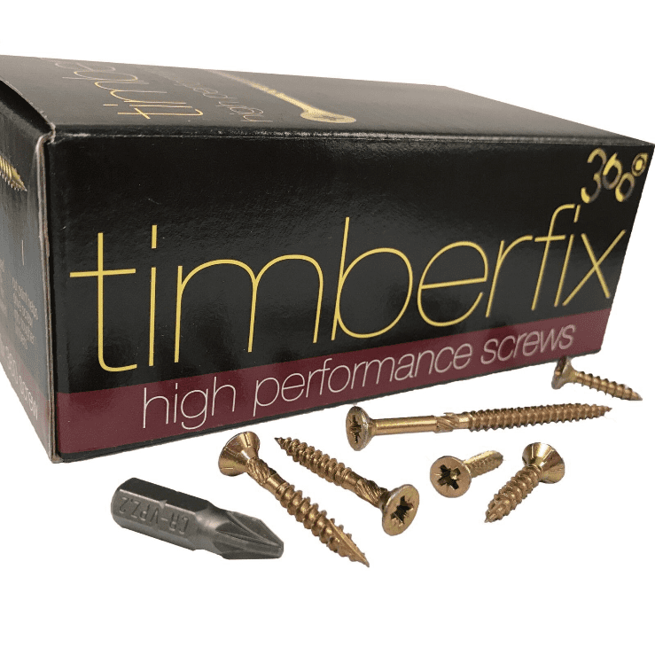 8G 4mm Premium Cutter Thread Wood Timber Screws Pozi Csk Timberfix 360