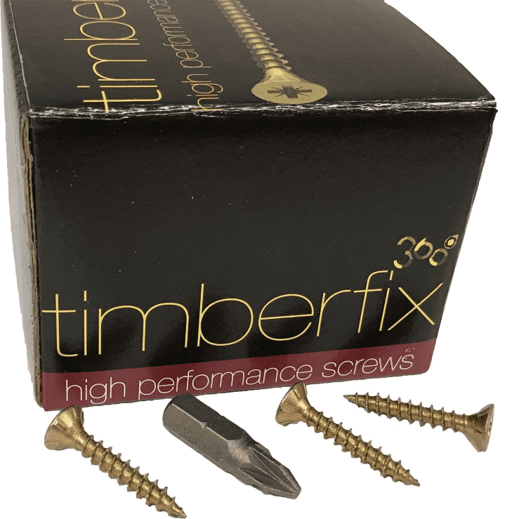 8G 4mmx25mm Premium Cutter Thread Wood Timber Screws Pozi Csk Timberfix 360