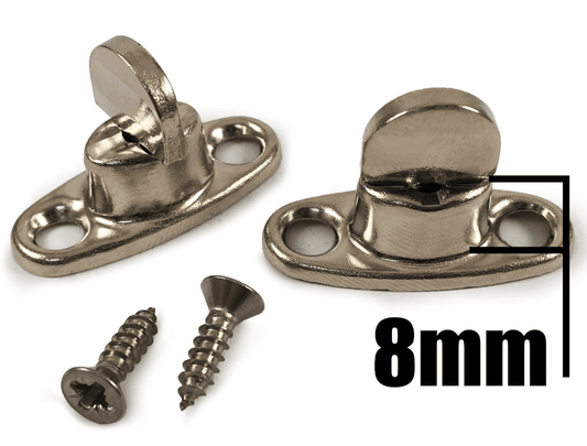 8mm Standard 2 Hole Base Turnbutton & Screws Common Sense Boat Canopy Fastener