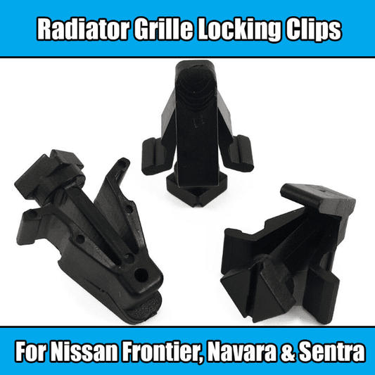 8x Black Plastic Clips for Nissan Frontier Navara Sentra Radiator Grille Locks