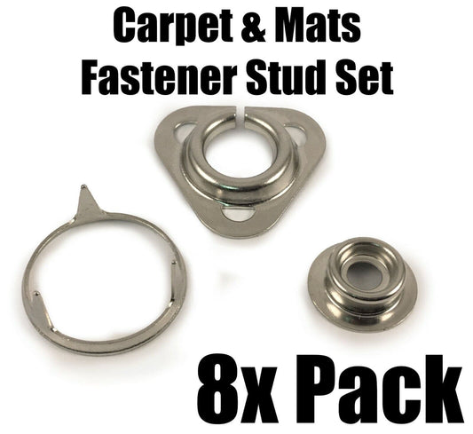 8x Car Boat Caravan Carpet Mats Veltex Flooring Stud Fasteners Set