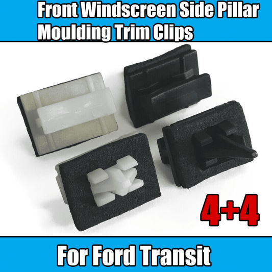 8x Clips for Ford Transit V184 Front Windscreen Side Pillar Moulding Trim 4+4